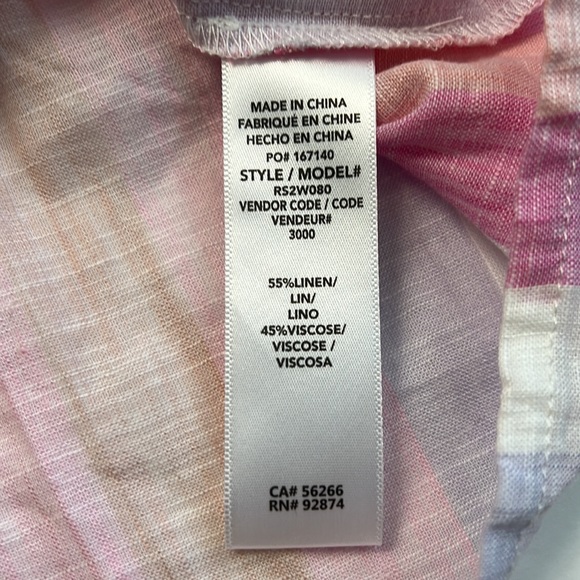 NWT👕 Splendid Sunset Hibiscus Stripe Linen Blend Tank Top SZ-XS - Picture 9 of 12